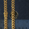Polished curb necklace in solid 14K yellow gold, view 6