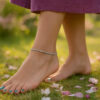 14K White Gold Rope Anklet