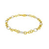Rope oval bracelet in solid 14K two-tone gold, view 3