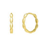 14K Yellow Gold Medium Rice Hoop Earrings