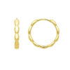 14K Yellow Gold Medium Rice Hoop Earrings