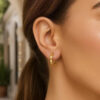14K Yellow Gold Medium Rice Hoop Earrings