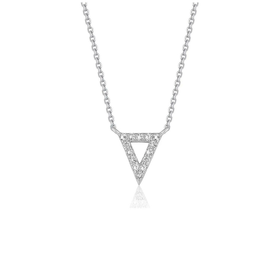 14K White Gold Lab-Grown Diamond Pendant Inverted