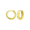 Hoop huggie earrings in solid 14K yellow gold