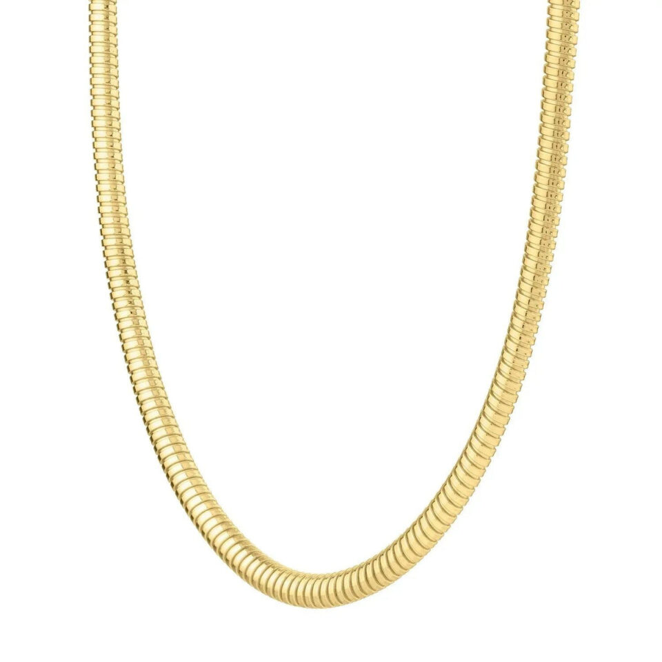 14K Yellow Gold Tubogas Necklace, 5 mm