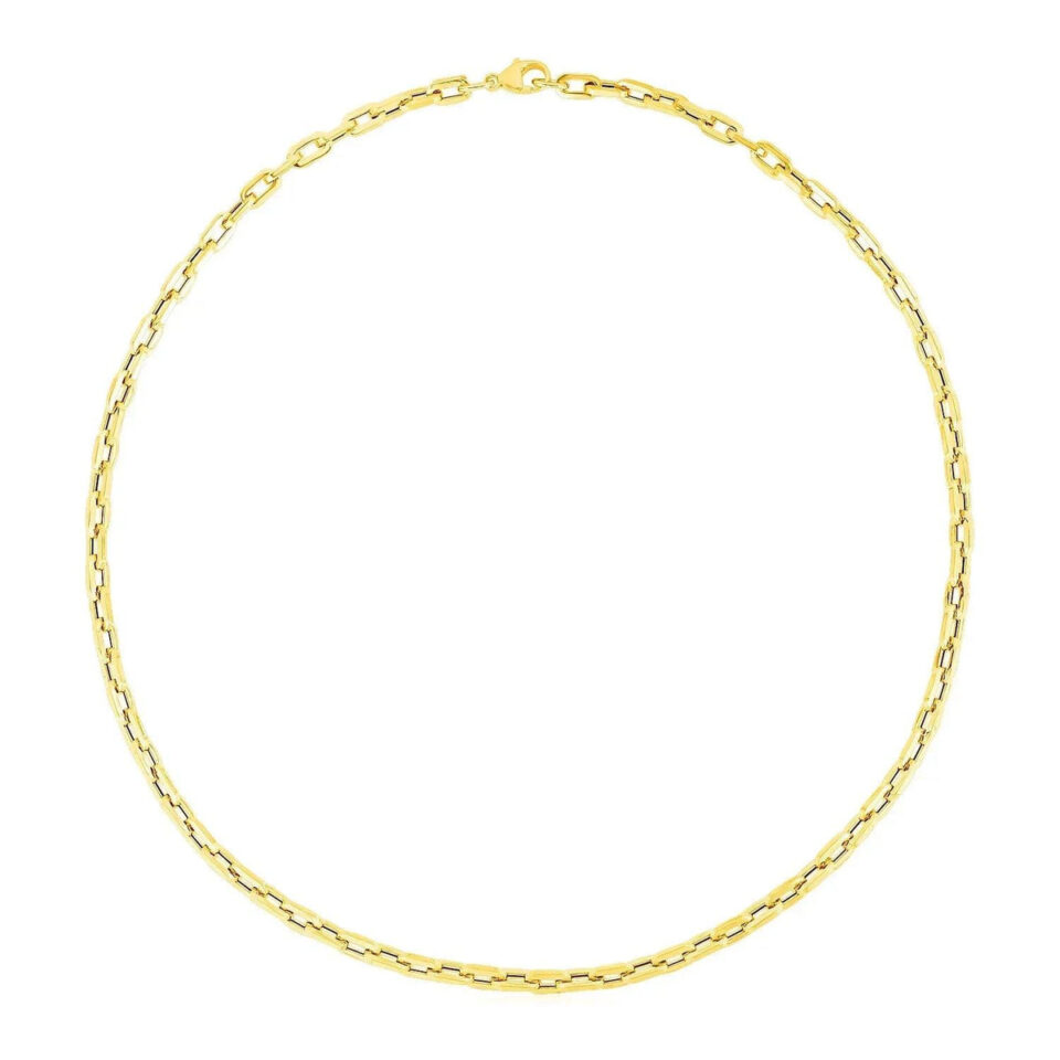 14K Yellow Gold Paperclip Necklace 4.20mm
