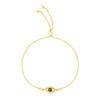 14K Yellow Gold Adjustable Evil Eye Bracelet