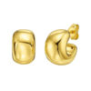 14K Yellow Gold Polished Hoop Huggie Earrings