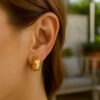 14K Yellow Gold Polished Hoop Huggie Earrings