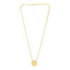 Circle disc paperclip link necklace in solid 14K yellow gold