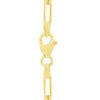 Circle disc paperclip link necklace in solid 14K yellow gold, view 3