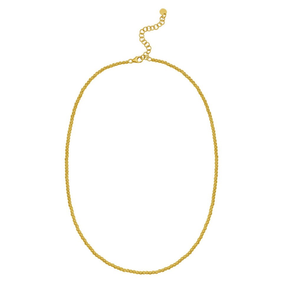 14K Yellow Gold Bead Chain Necklace