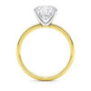 5 ct tw lab-grown diamond solitaire cushion ring in solid 14K yellow gold, engagement ring, view 4