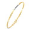 14K Yellow Gold Omega Lab-Grown Diamond Bar Bracelet
