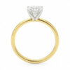 2 ct lab-grown diamond solitaire cushion ring in solid 14K yellow gold, engagement ring, view 4