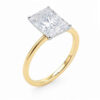 3 ct tw lab-grown diamond radiant solitaire ring in solid 14K yellow gold, engagement ring, view 4