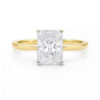 3 ct tw lab-grown diamond radiant solitaire ring in solid 14K yellow gold, engagement ring