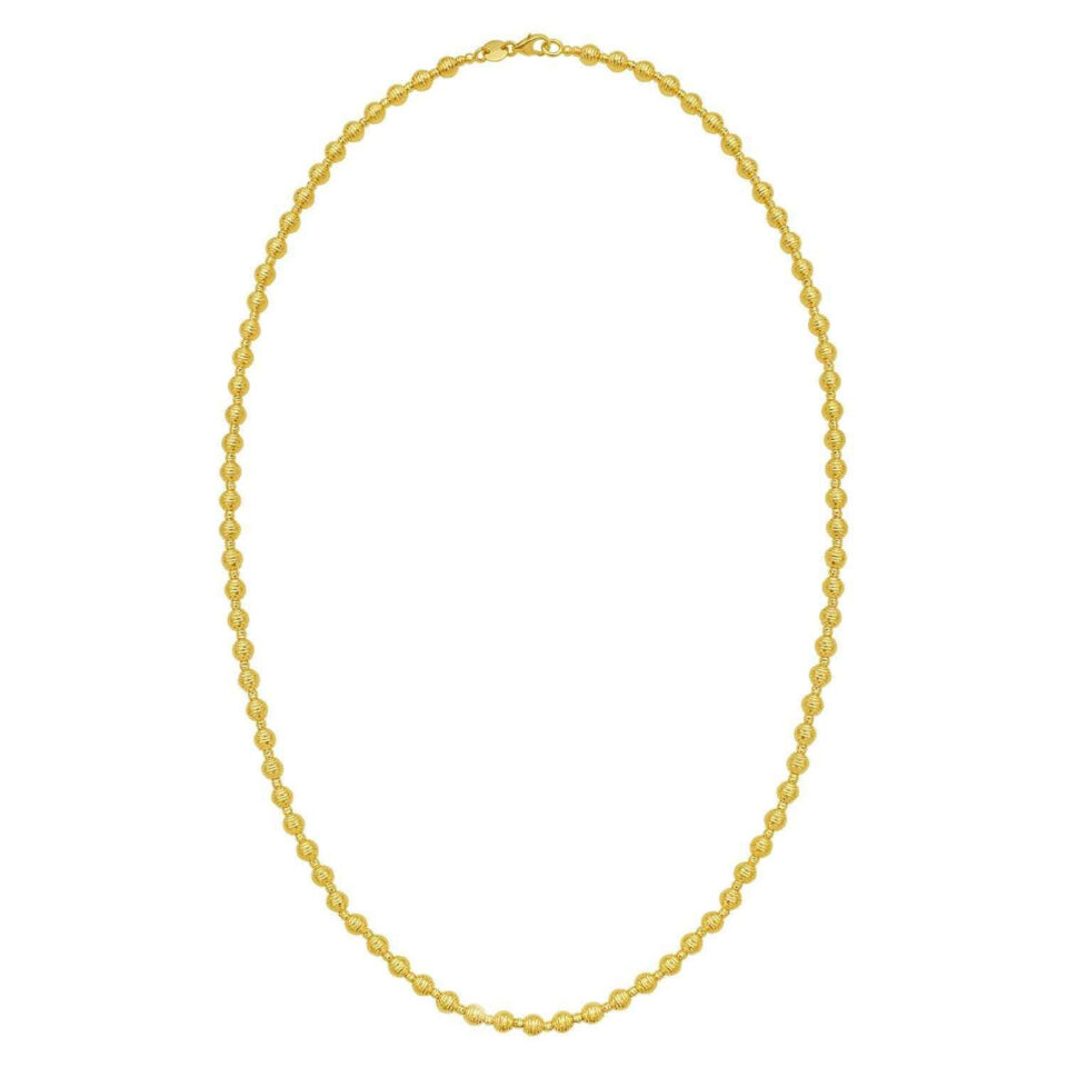 14K Yellow Gold Disco Diamond Cut Bead Chain