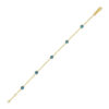 Blue topaz station bracelet in solid 14K yellow gold, view 2