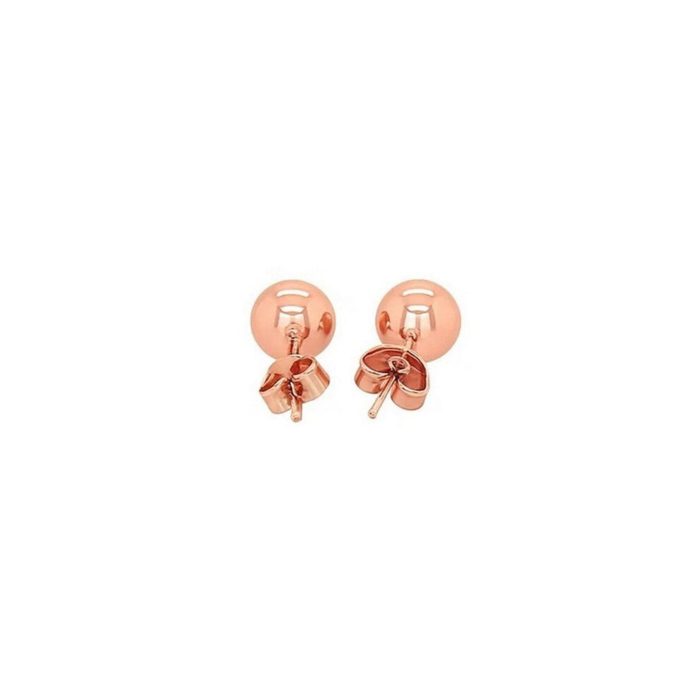 14K Rose Gold Round Stud Earrings