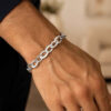 Sterling Silver, Rhodium Plated Oval 8.70mm