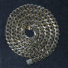 6.50mm pave cuban chain in solid 14K yellow and white gold, view 3
