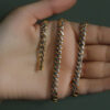6.50mm pave cuban chain in solid 14K yellow and white gold, view 5