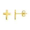 14K Yellow Gold Post Crosses Earrings