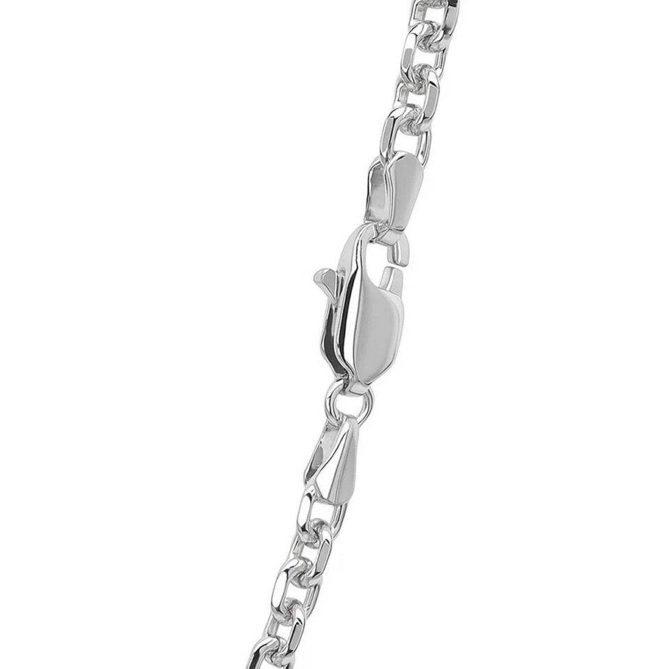 14K White Gold Diamond-Cut Cable Link Chain, 3.7 mm