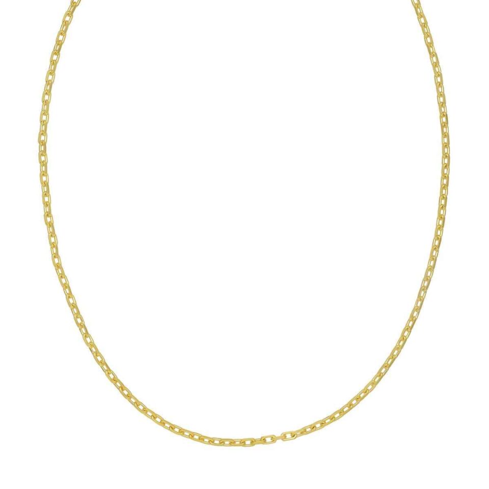 Sterling Silver, Gold Plated Cable Chain