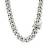 Sterling Silver, Rhodium Plated Cuban 8.40mm