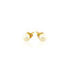 14K Yellow And White Gold Pearl Stud Earrings