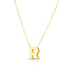 14K Yellow Gold Yours Truly Block Letter Initial R Necklace