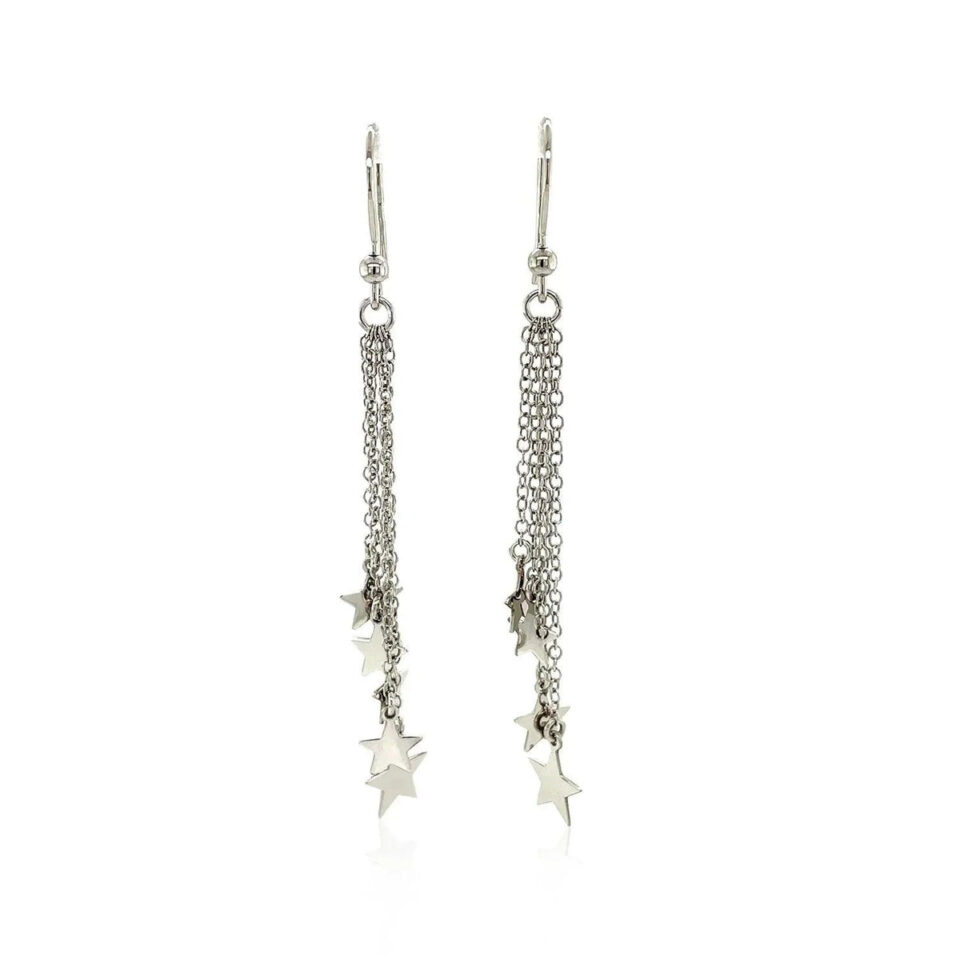 Sterling silver polished earrings, view 2