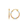 Hoop earrings in solid 10K tri-colour gold
