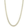 Pave cuban chain in solid 14K yellow and white gold