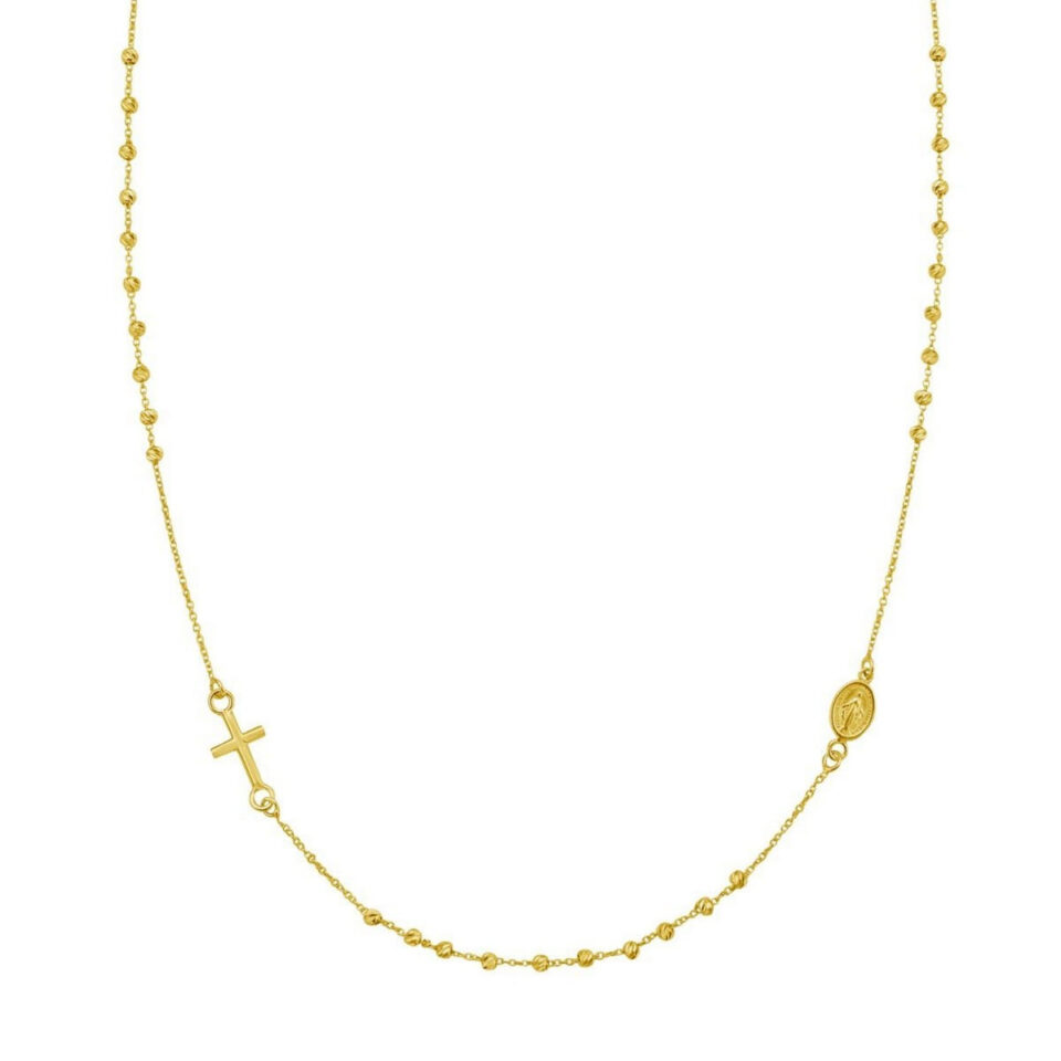 14K Yellow Gold Rosary Necklace