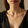 4.00mm paperclip necklace in solid 14K yellow gold, view 5