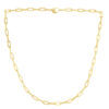 4.00mm paperclip necklace in solid 14K yellow gold, view 2