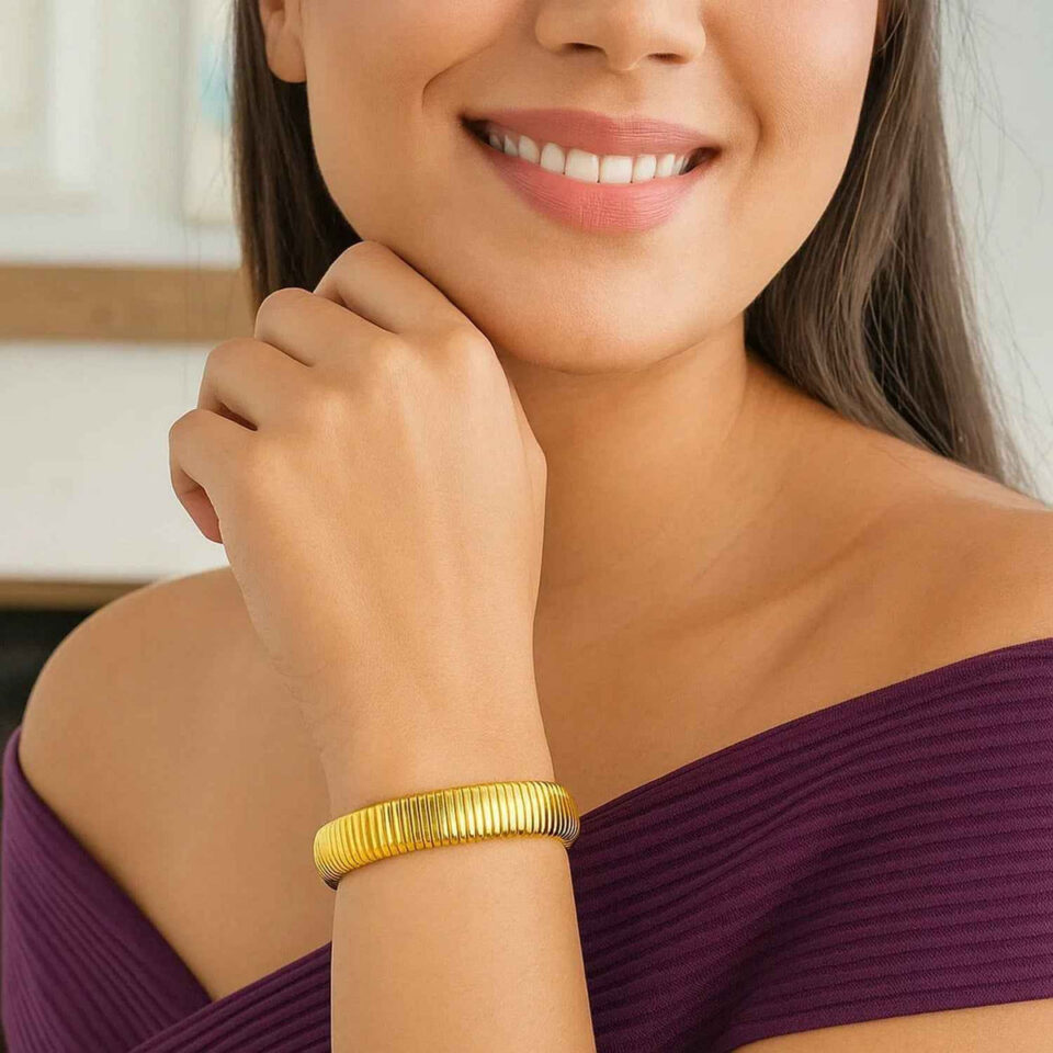 Sterling silver, gold plated bracelet, view 4