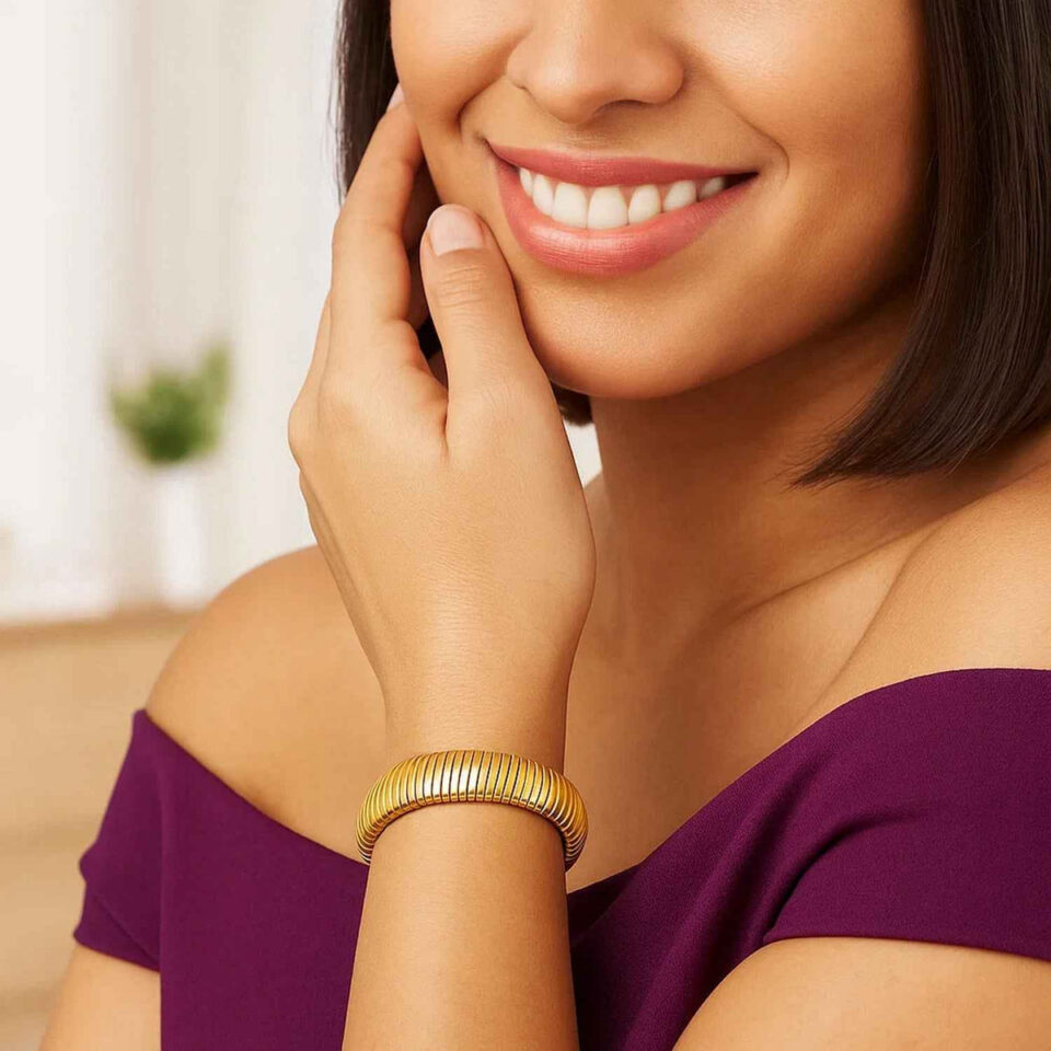 Sterling silver, gold plated bracelet, view 5