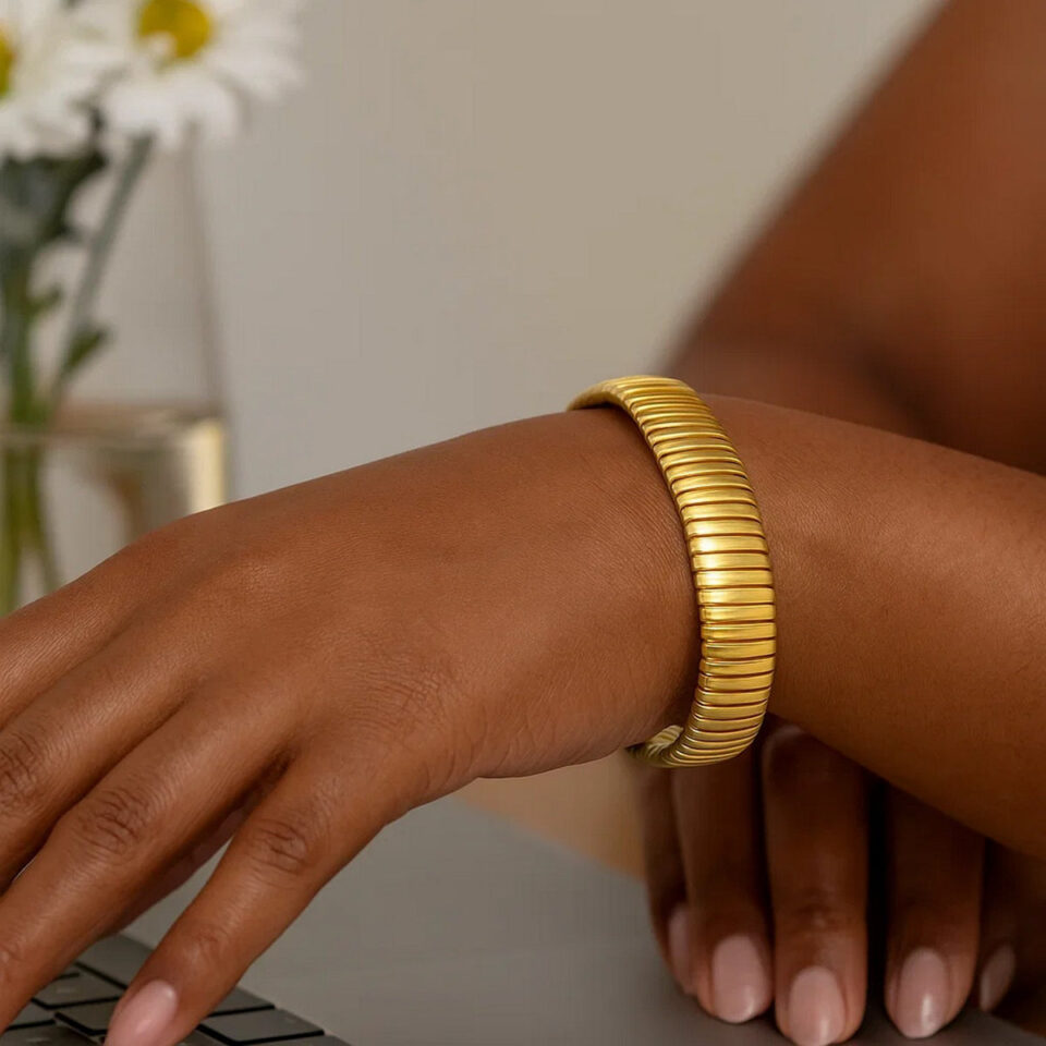 Sterling silver, gold plated bracelet, view 6
