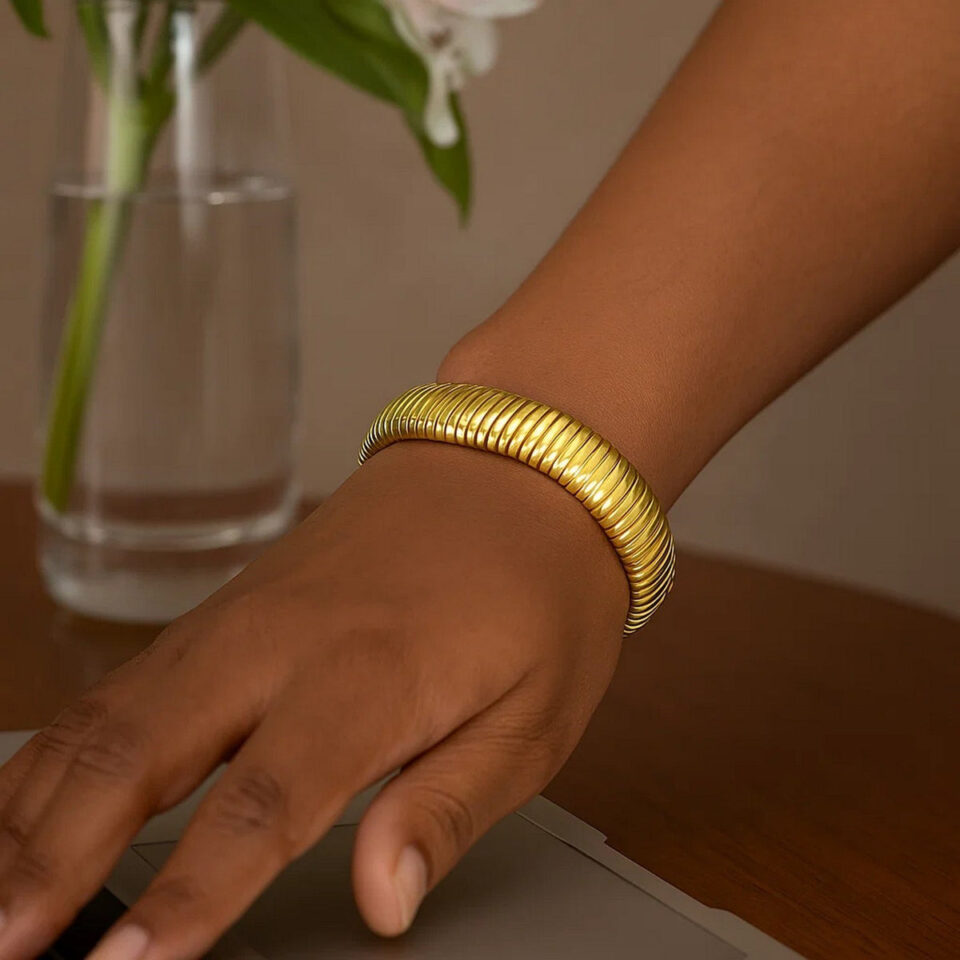 Sterling silver, gold plated bracelet, view 7