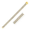 Pave curb lab-grown diamond 11.50mm in solid 14K two-tone gold