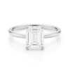 2 ct tw lab-grown diamond emerald solitaire ring in solid 10K white gold, engagement ring