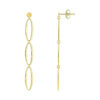 14K Yellow Gold Oval Drop Earrings Triple