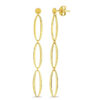 14K Yellow Gold Oval Drop Earrings Triple