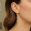 14K Yellow Gold Oval Drop Earrings Triple