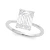 5 ct tw lab-grown diamond radiant solitaire ring in solid 10K white gold, engagement ring, view 2