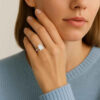 5 ct tw lab-grown diamond radiant solitaire ring in solid 10K white gold, engagement ring, view 5